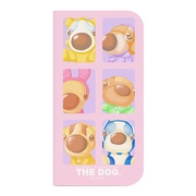 【iPhone5s/5 ケース】Pink Cartoon Dogs Folio w/ st