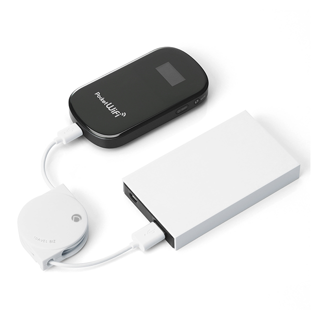 TRAVEL BIZ スマートフォン対応 Micro USB 急速充電＆データ転送巻き取り式USBケーブル(バニラホワイト)goods_nameサブ画像