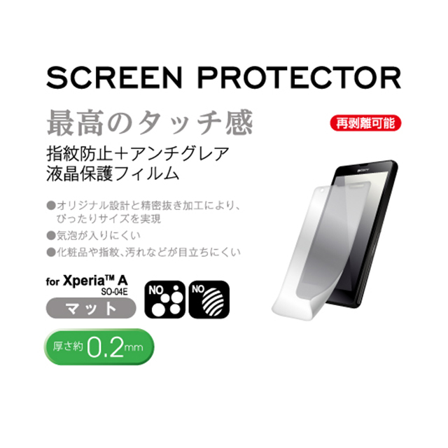 【XPERIA A フィルム】High Grade Protection Film  指紋防止マット 液晶保護フィルムサブ画像