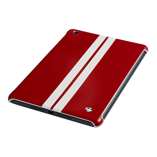 【iPad mini(第1世代) ケース】本革張りハードケース レトロレーサー レッド/ホワイトサブ画像