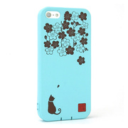 【iPhone5s/5 ケース】和彩美「ふるる」：柔装飾カバー 透し梅と影猫