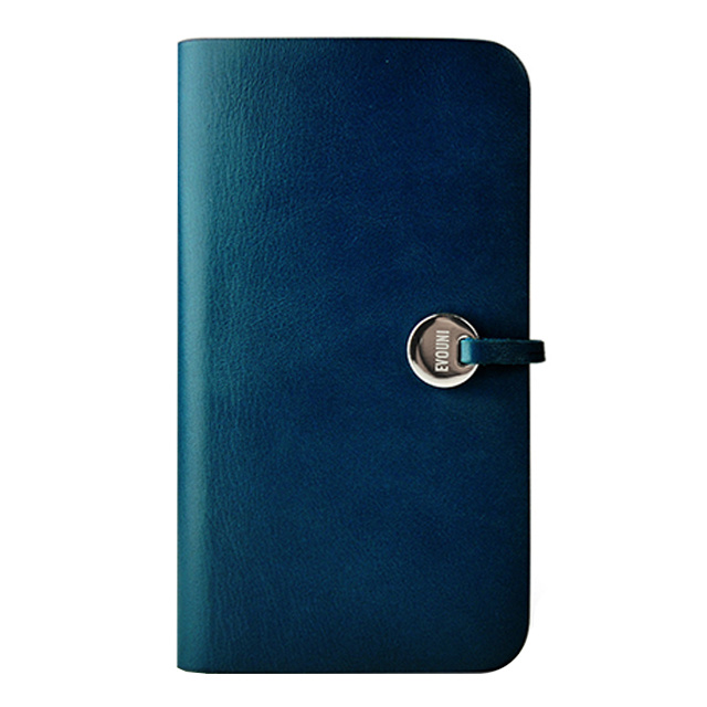 【iPhoneSE(第1世代)/5s/5 ケース】Leather Arc Wallet Blue (収納ポケット付き)