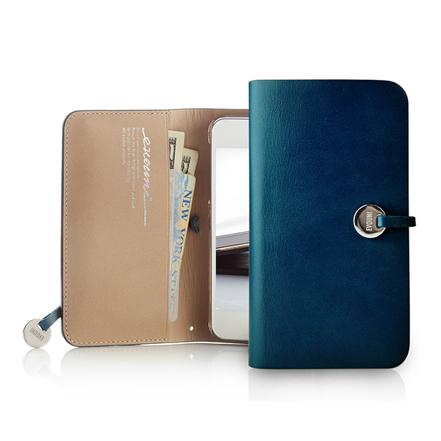 【iPhoneSE(第1世代)/5s/5 ケース】Leather Arc Wallet Blue (収納ポケット付き)サブ画像