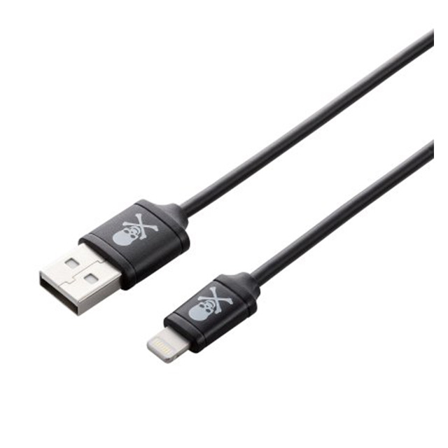 Lightningコネクタ対応USBケーブル ブラック（スカル)/1.2m