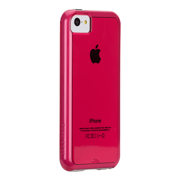 【iPhone5c ケース】Hybrid Tough Naked Case, Shocking Pink with White Bumperサブ画像