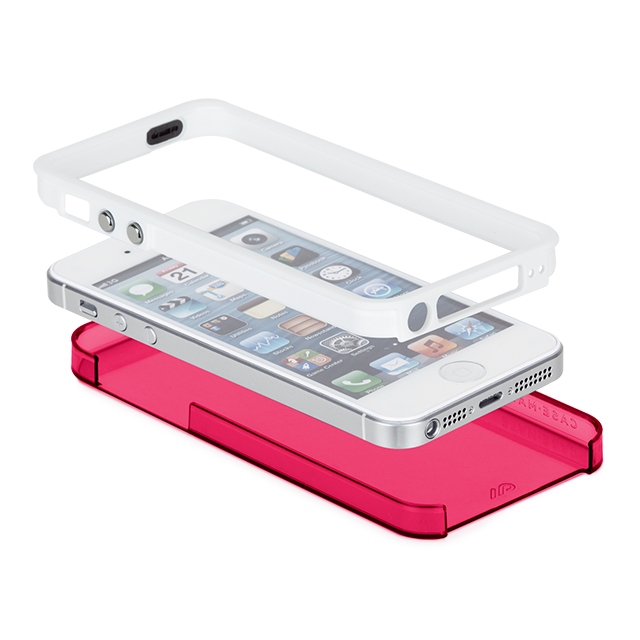 【iPhoneSE(第1世代)/5s/5 ケース】Hybrid Tough Naked Case (Shocking Pink/White)サブ画像