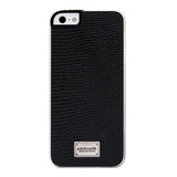 【iPhoneSE(第1世代)/5s/5 ケース】Classique Snap Case Leather (Lizard Black)