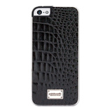 【iPhoneSE(第1世代)/5s/5 ケース】Classique Snap Case Leather (Croco Black)