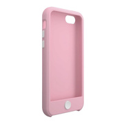 【iPhone5c ケース】カラフルシリコンケース ライトピンク×ホワイト