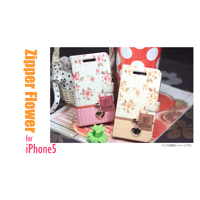 【iPhoneSE(第1世代)/5s/5 ケース】Zipper Flower (ピンク)サブ画像