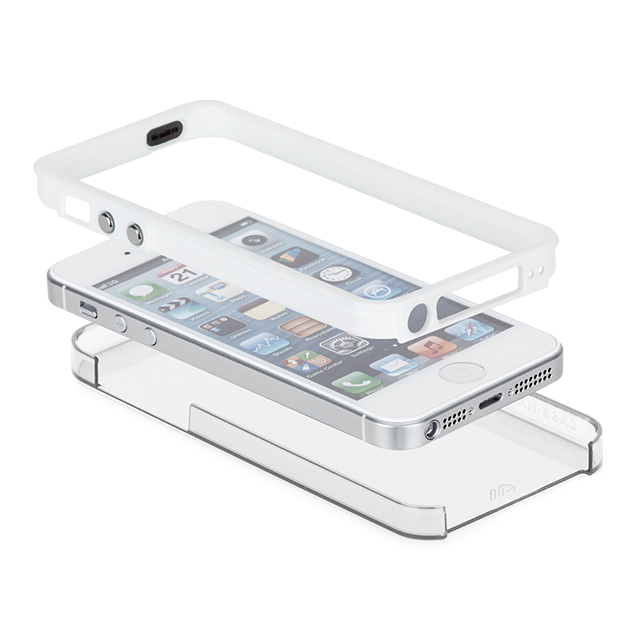 【iPhoneSE(第1世代)/5s/5 ケース】Hybrid Tough Naked Case  (Clear/White)サブ画像