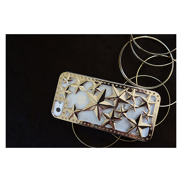 【iPhoneSE(第1世代)/5s/5 ケース】Metal case Glitter Star (Silver/White)サブ画像