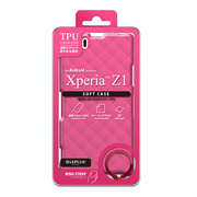 【XPERIA Z1 ケース】TPUケース(ダイヤ) ピンク
