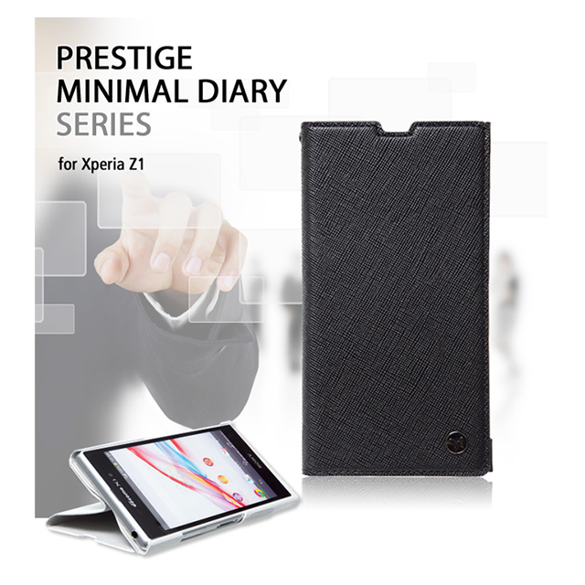 【XPERIA Z1 ケース】Prestige Minimal Diary (ブラック)サブ画像