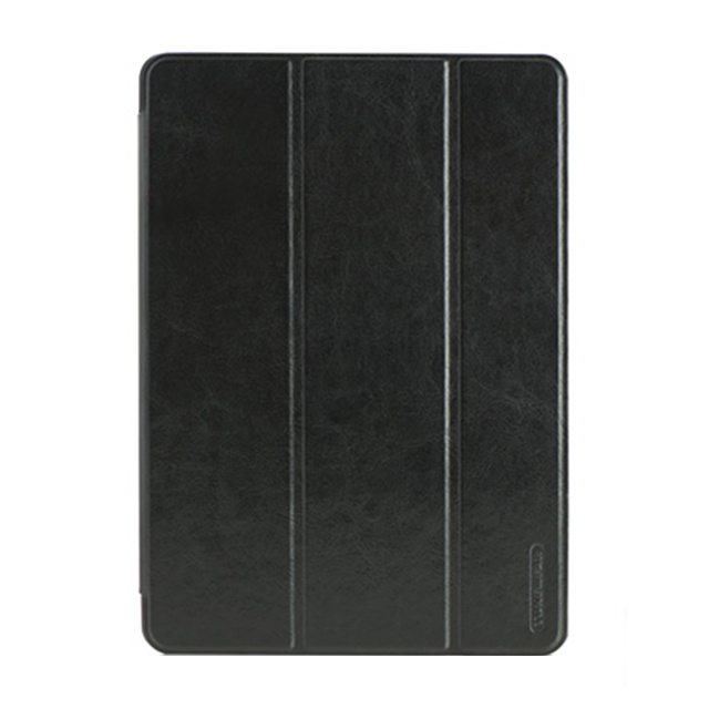 【iPad(9.7inch)(第5世代/第6世代)/iPad Air(第1世代) ケース】LeatherLook SHELL with Front cover Jet Black