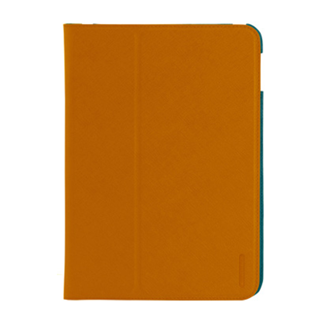 【iPad(9.7inch)(第5世代/第6世代)/iPad Air(第1世代) ケース】LeatherLook Classic with Front cover Camel Brown/Marine Blue