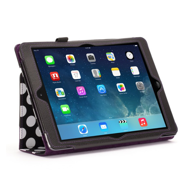 【iPad Air(第1世代) ケース】Back Bay Polka Folio Case Black/White/Purpleサブ画像