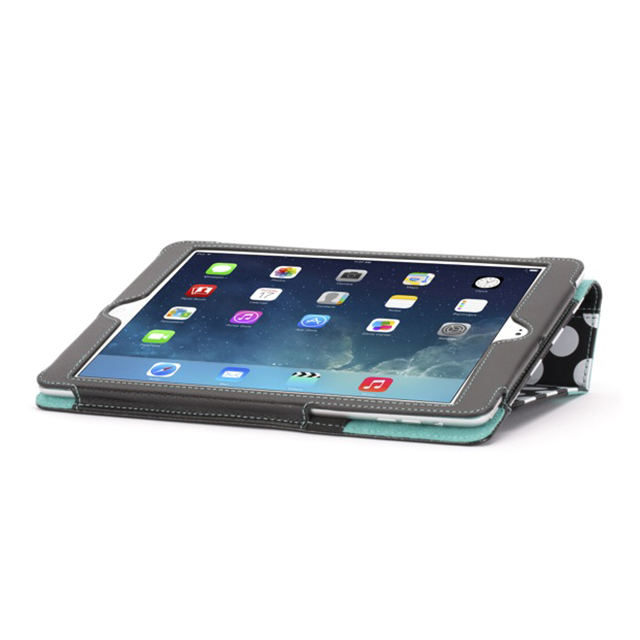 【iPad Air(第1世代) ケース】Back Bay Polka Folio Case Black/White/Blueサブ画像