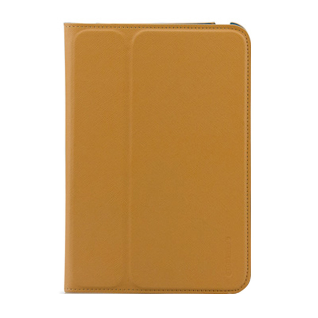 【iPad mini3/2/1 ケース】LeatherLook Classic with Front cover (キャメルブラウン/マリンブルー)