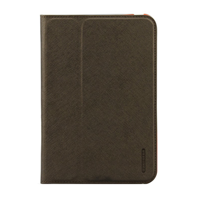 【iPad mini3/2/1 ケース】LeatherLook Classic with Front cover (パウダーブロンズ/バレンシアオレンジ)