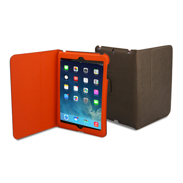 【iPad mini3/2/1 ケース】LeatherLook Classic with Front cover (パウダーブロンズ/バレンシアオレンジ)サブ画像