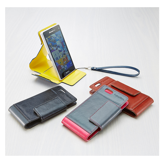 【XPERIA Z1 f ケース】バーチカルフリップスタイルケース (ネイビー)goods_nameサブ画像