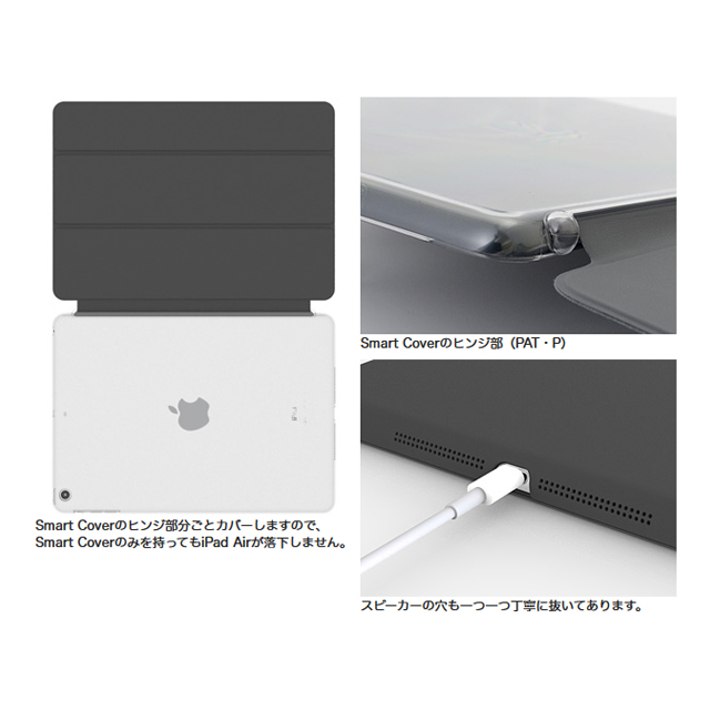 【iPad Air(第1世代) ケース】エアージャケットセット (スマートカバー対応タイプ/クリア)サブ画像