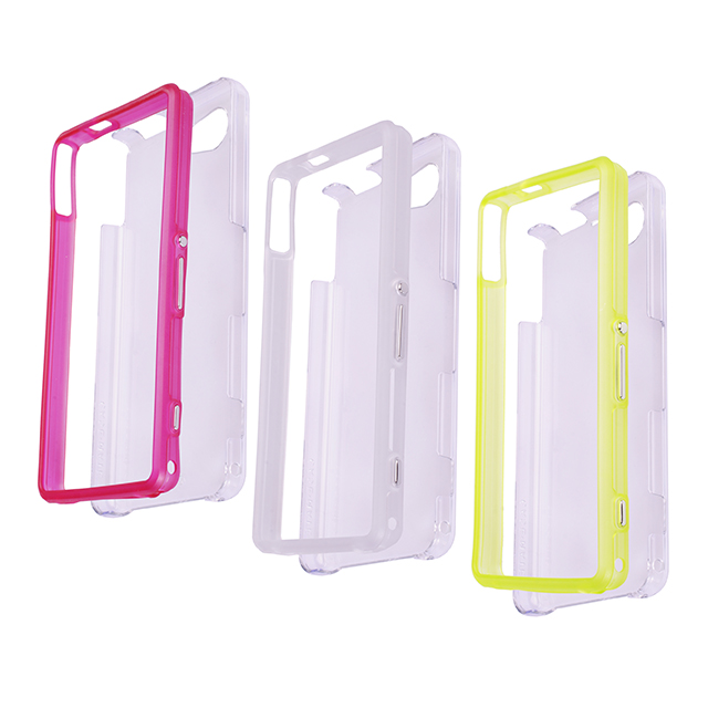 【XPERIA Z1 f ケース】Hybrid Tough Naked Case, Clear/Clear Pinkサブ画像