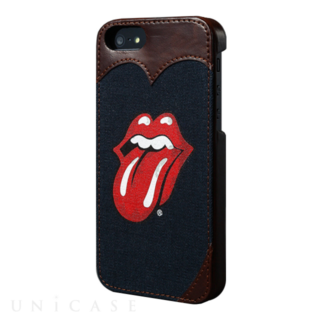 【iPhoneSE(第1世代)/5s/5 ケース】Rolling Stones Classic Tongue Cambridge Bar (ネイビー)