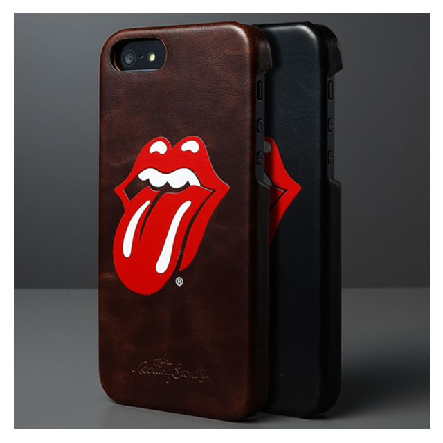 【iPhoneSE(第1世代)/5s/5 ケース】Rolling Stones Classic Tongue Leather Bar (ブラック)サブ画像