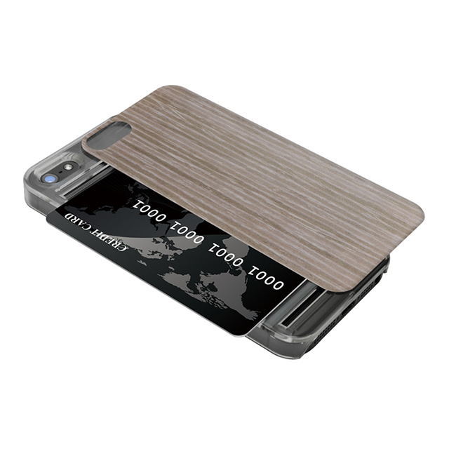 【iPhoneSE(第1世代)/5s/5 ケース】IC-COVER Wood (木目調ダイドウォーク)サブ画像