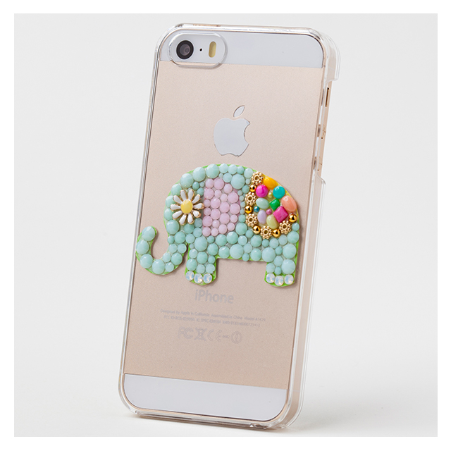 【iPhoneSE(第1世代)/5s/5 ケース】Bijou Macaron Elephant ～Point～ Mintサブ画像