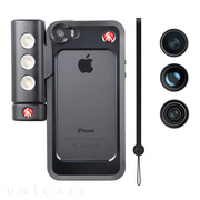 【iPhone5s/5 ケース】KLYP+ バンパー ブラック ＆ レンズ3枚セット/SMT LED/三脚アタッチメント