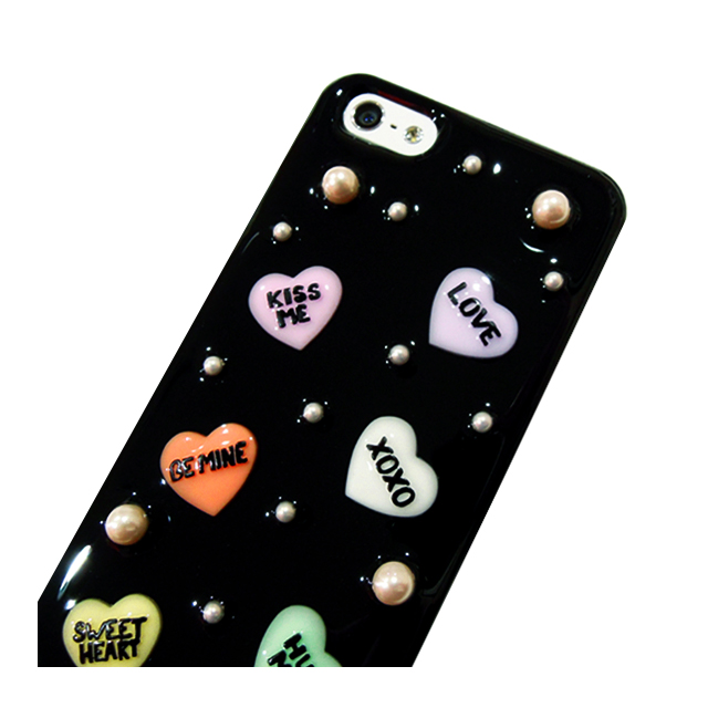 【iPhone5s/5 ケース】candy heart ブラックパールNサブ画像