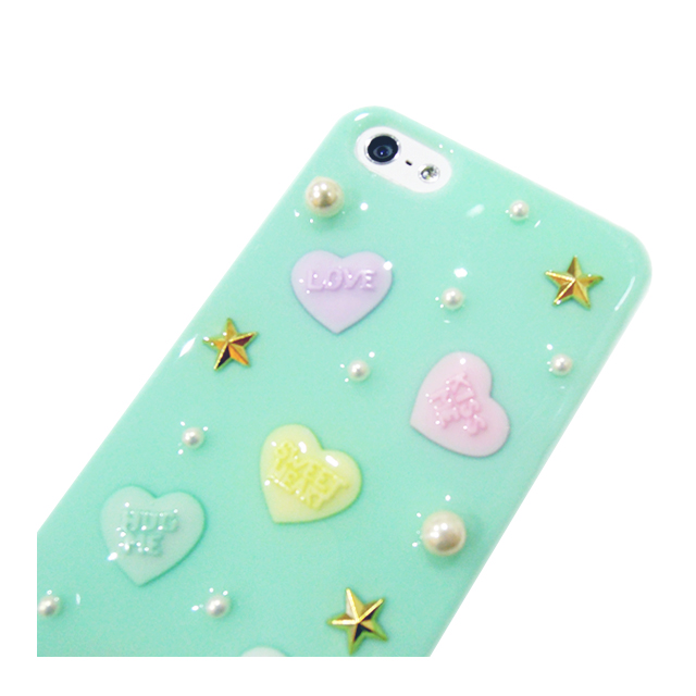 【iPhone5s/5 ケース】candy heart ミントスタッズサブ画像