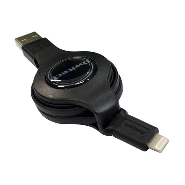 リール式Lightning-USBケーブル 2.4A 1m ブラックサブ画像