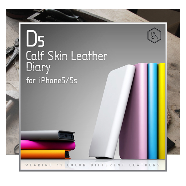 【iPhoneSE(第1世代)/5s/5 ケース】D5 Calf Skin Leather Diary (ネイビー)サブ画像
