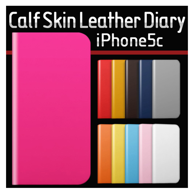 【iPhone5c ケース】D5 Calf Skin Leather Diary (イエロー)サブ画像