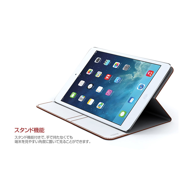 【iPad(9.7inch)(第5世代/第6世代)/iPad Air(第1世代) ケース】D5 Calf Skin Leather Diary (スカイブルー)サブ画像