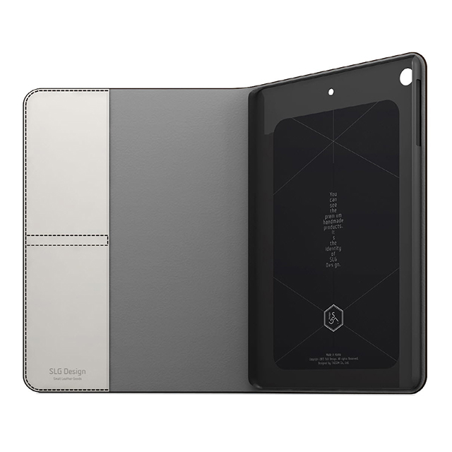 【iPad(9.7inch)(第5世代/第6世代)/iPad Air(第1世代) ケース】D5 Calf Skin Leather Diary (ダークブラウン)サブ画像