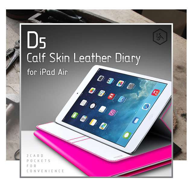 【iPad(9.7inch)(第5世代/第6世代)/iPad Air(第1世代) ケース】D5 Calf Skin Leather Diary (タンブラウン)サブ画像