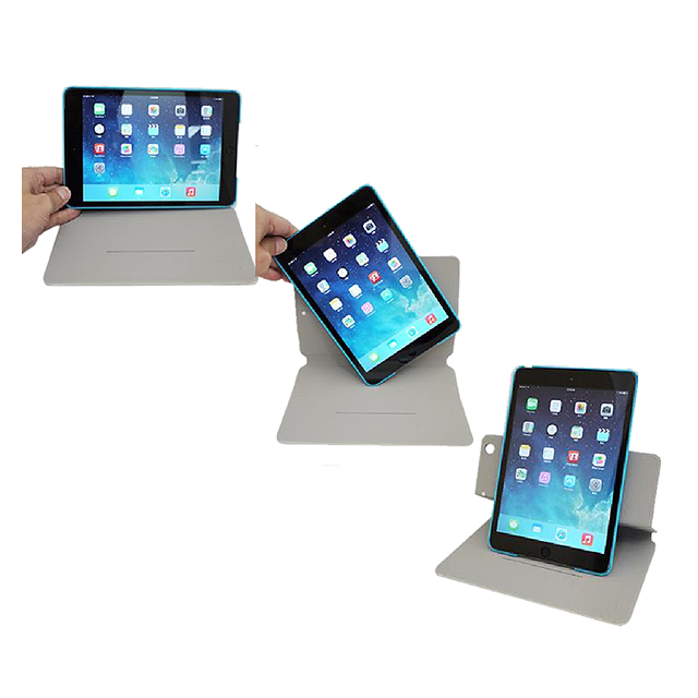 【iPad mini3/2/1 ケース】スタンド機能付き横開きケース Sider Baco, White/Bluegoods_nameサブ画像