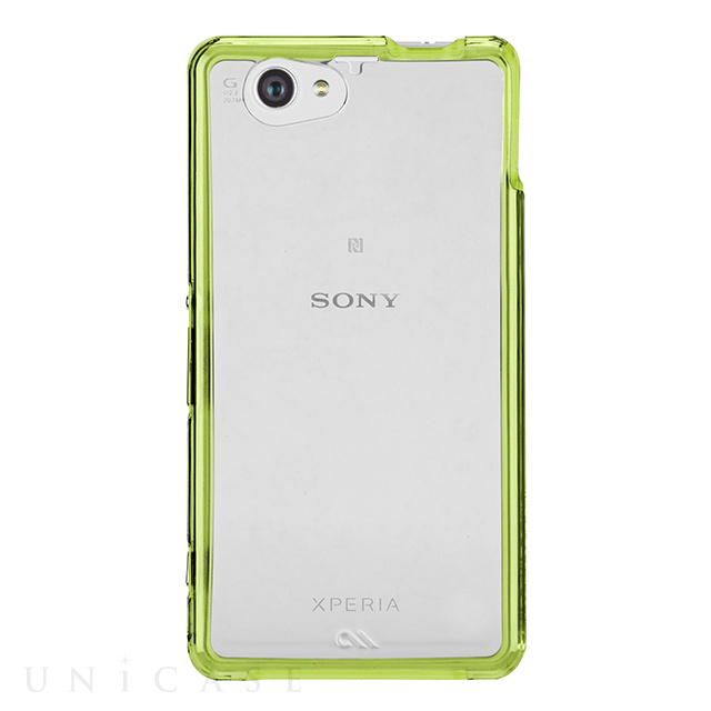 【XPERIA A2/Z1 f ケース】Hybrid Tough Naked Case Clear/Lime