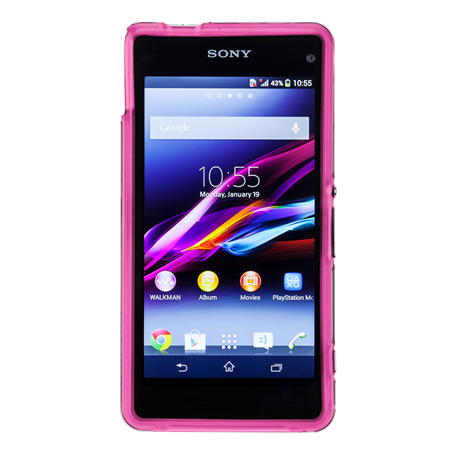 【XPERIA A2/Z1 f ケース】Hybrid Tough Naked Case Clear/Pinkサブ画像