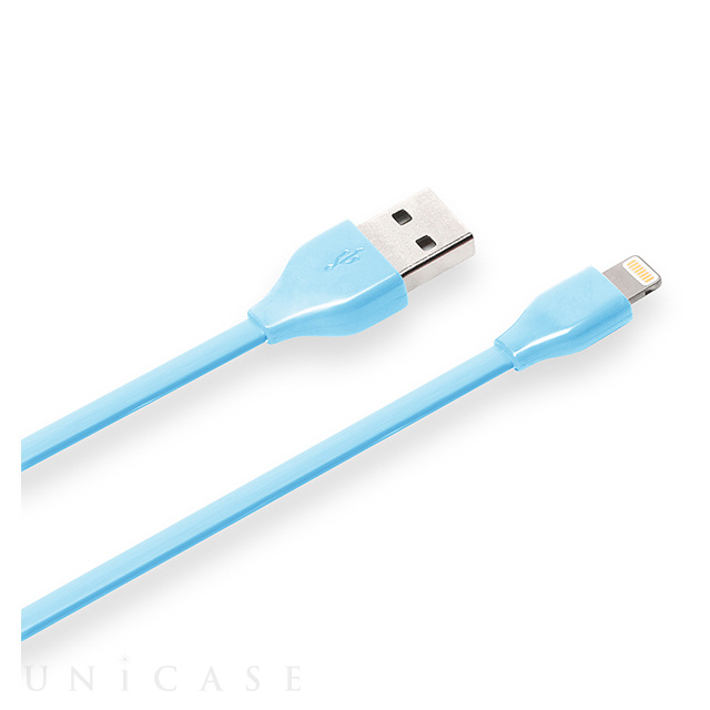 Lightningコネクター用 USBフラットケーブル0.5m ブルー