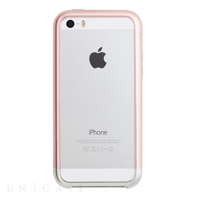 【iPhoneSE(第1世代)/5s/5 ケース】Duralumin Bumper (Pink×Silver)