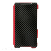 【XPERIA Z2 ケース】Carbon ＆ Leather Case for Xperia Z2 Signal Red