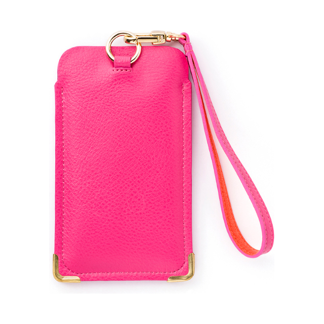 【iPhone6s/6 ケース】Premium Leather Dotzz Pouch Strap (Pink/Orange)サブ画像
