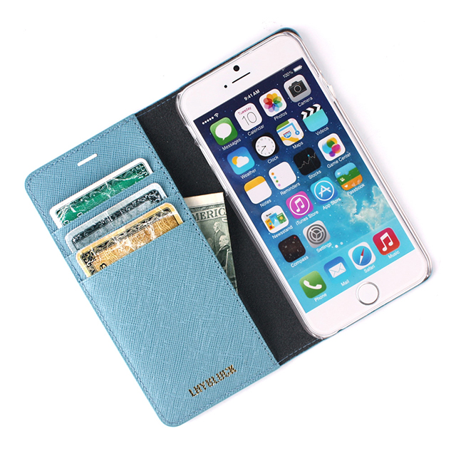【iPhone6s/6 ケース】Saffiano Flip Case (シルクブルー)サブ画像