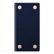 【iPhone6s/6 ケース】D5 Saffiano Calf Skin Leather Diary (ネイビー)